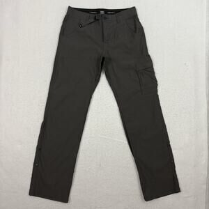 prAna Stretch Zion Slim Pants II Mens 30x32 Gray ReZion Nylon Hiking Travel
